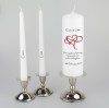 Personalised Unity candle with an infinity heart with a choice of colours