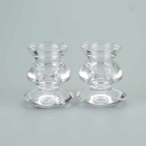A Pair of stylish glass taper candle holders Justcandles.co.uk