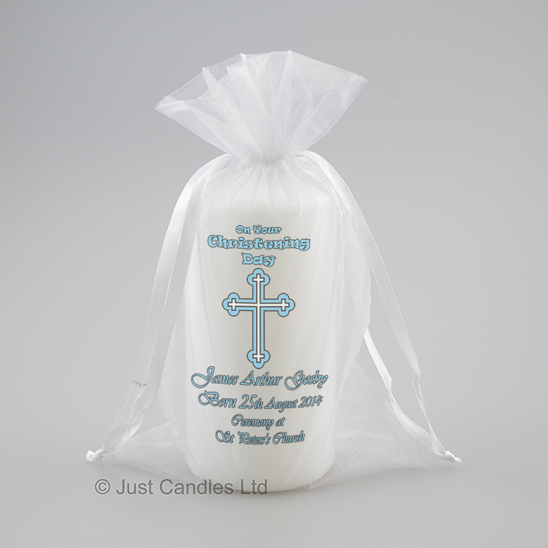 Personalised Christening or Baptism candle Justcandles.co.uk