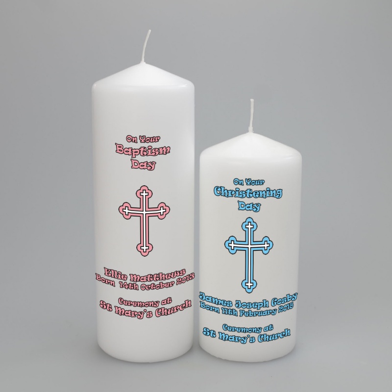 Personalised Christening or Baptism candle Justcandles.co.uk