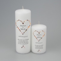 Personalised Wedding Candle with a Seashell Heart - available in two sizes