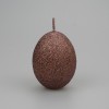 Egg shaped glittery Bronze candle