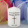 10 x small memorial candles with thin cross