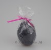 Egg shaped glittery Granite black candle