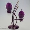 Two cup wave design egg / ball candle holder