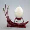 Single cup Contemporary wave design egg / ball candle holder