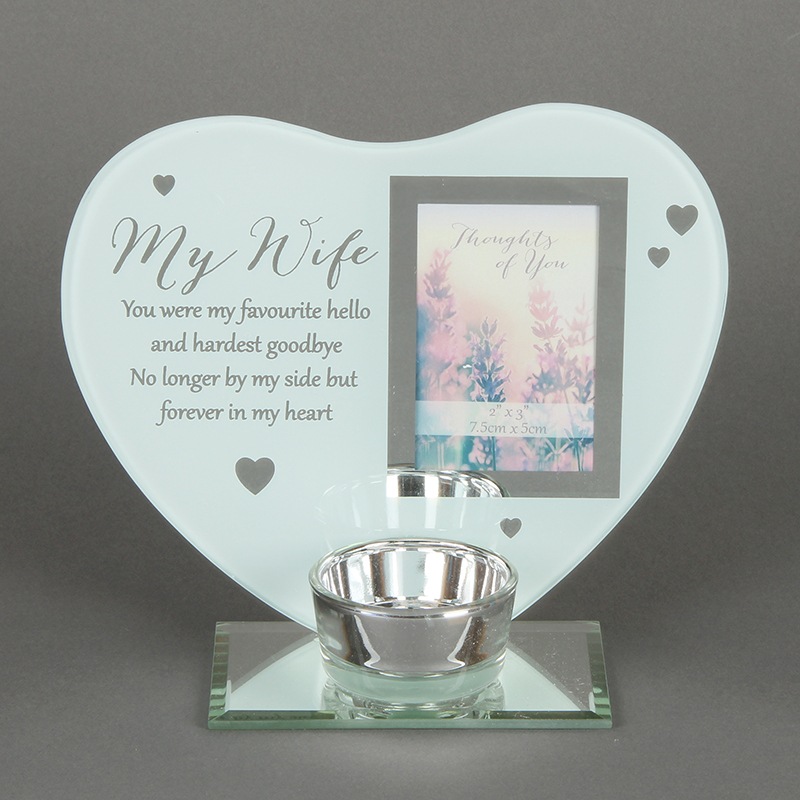 'My Wife' Memorial Tealight holder and photo frame