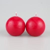 Pair of 70mm Red ball candles