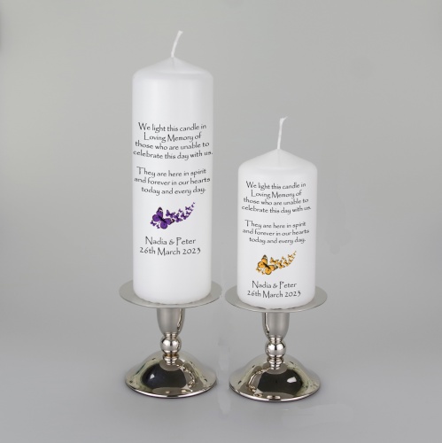 Wedding Absence candle with Butterflies