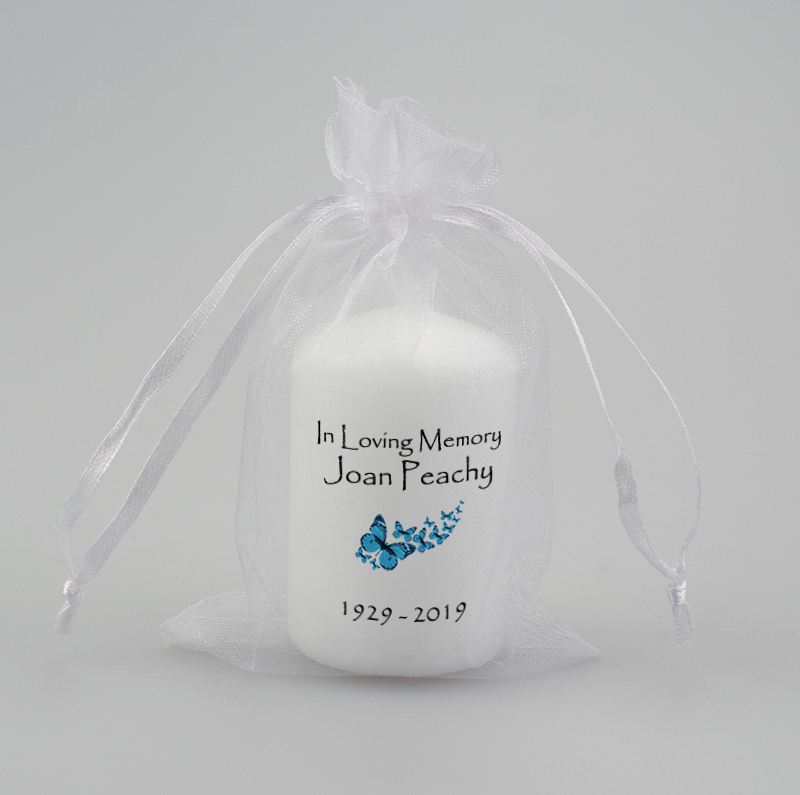 Small Memorial Candle with butterflies