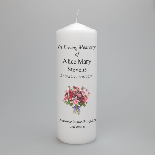 A beautiful  personalised memorial candle - two sizes available