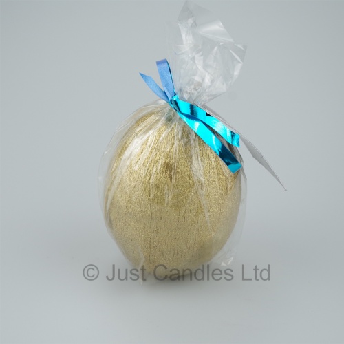 Egg shaped glittery Gold candle