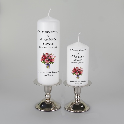A beautiful personalised memorial candle two sizes available