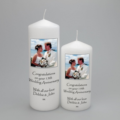 Picture Candle with writing below the picture