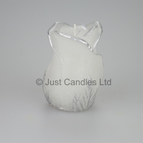Real flame, coloured LED Candle, Silver tipped