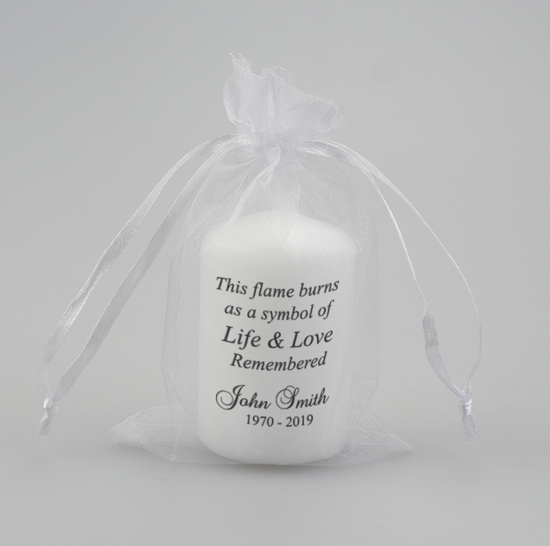 Small memorial candle with verse ''symbol of Life''