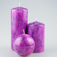 Voilet coloured Pillar candle set of 3