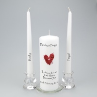 Personalised Unity Candle with a beautiful abstract heart