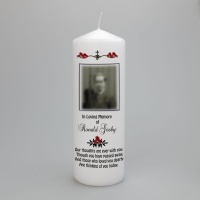 Personalised remembrance photo Candle available in two sizes