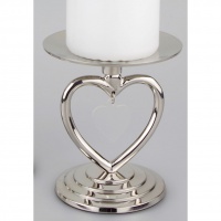Pillar Candle Holder with a single heart stem
