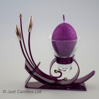 Single cup Contemporary wave design egg / ball candle holder
