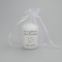 10 x small Memorial Candles with a Dove