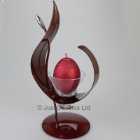 Beautiful flame shaped ball candle 1 cup holder.